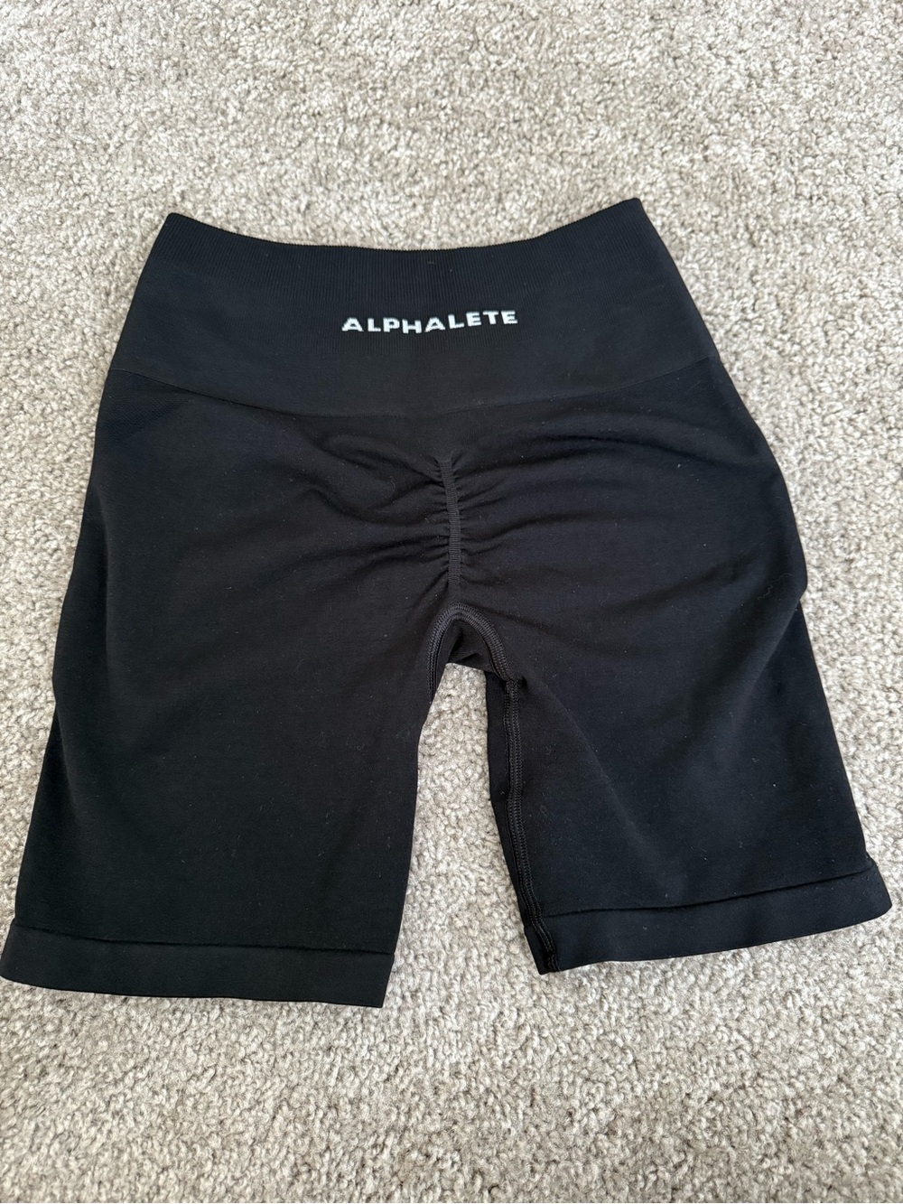 Alphalete Black High-Rise Scrunch amplify Bike Shorts